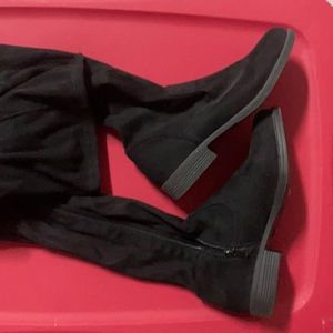 Black thigh high boots